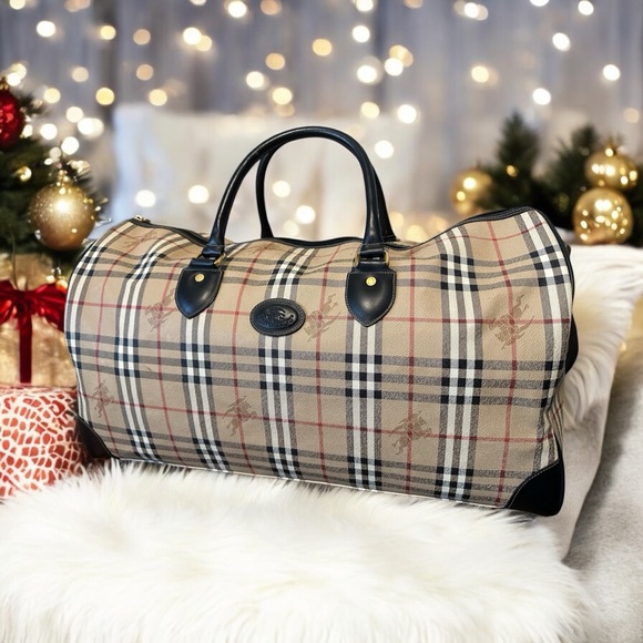 Burberrys Haymarket Check Travel Bag W Strap EUC! - Picture 13 of 16